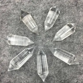 24 Strani Naravni Jasno quartz Crystal Točke Palico, ki je dvakrat konča v mreži slog DT Točke Palico Zdravljenje