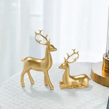 Smole Jelena Figur Božič Smolo Jelena Skulpturama Zlato Jelenov Figurice Okraski Malih Plastik za Praznične Elk Ornament