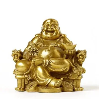 Zlati Smeh Kip Bude, Kitajski Feng Shui Srečo, Denar Maitreja Buda Kiparstvo Figurice Domačem Vrtu Okrasni Kipi