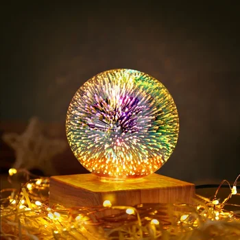 USB 3D Ognjemet Kristali Žogo Noč Svetlobe Vtič V Romantični Star LED Nočna Lučka Božični Luči Božič Dom Odlikovanja