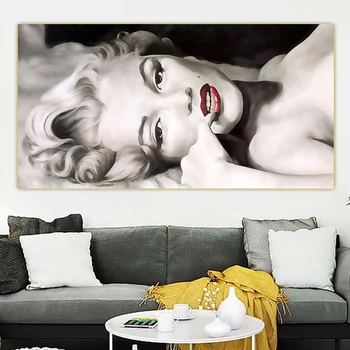 Klasična Filmska Zvezda In Seksi Ženske, Marilyn Monroe Platno Poster Tiskanje Črno Belo Portret Wall Art Slike Doma Dekor Slikarstvo