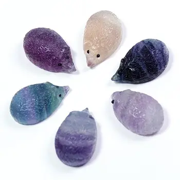 Naravni Quartz Crystal Vklesan Fluorite Jež Kamen Pisane Zdravilni Kamen Doma Mizo Dekoracijo Naključno Barvo