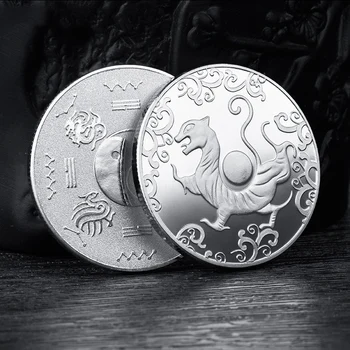 Štiri Velike Zveri Priložnostnih Kovancev White Tiger Xuanwu Srečen Medaljo Spominkov