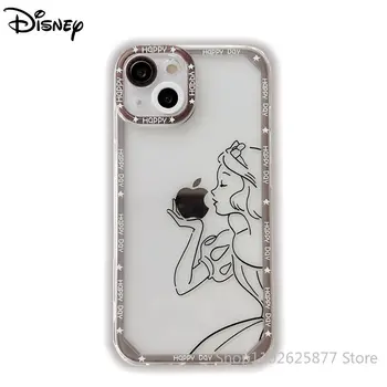 Disney sneguljčica Alice Primeru Telefon Za iPhone 11 12 13 14 Pro Max Risanka Anti-padec All Inclusive Prozorni Zaščitni Pokrov