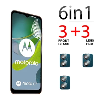 6in1 Prepreči praske Objektiv Kamere na Film Za Motorola Moto E13 Polno lepilo kritje hydrogel film Motoe 13 13e pregleden mehko film