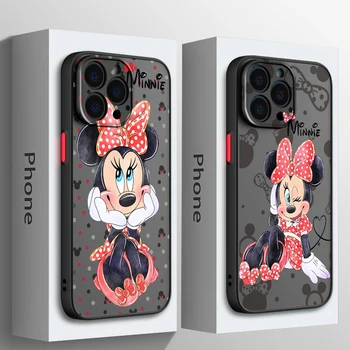 Mickey Minnie Nekaj Za Apple iPhone 15 14 13 12 11 Mini Pro Max 8 7 6S 6 XR X XS Plus Mlečno Prosojna Telefon Primeru Zajema