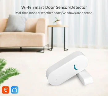 Smart WiFi Vrata, Senzor za Vrata Odprta / Zaprta Detektorji Wifi Doma Alarm Združljiv Z Alexa googlova Domača stran Tuya APP Za Dom