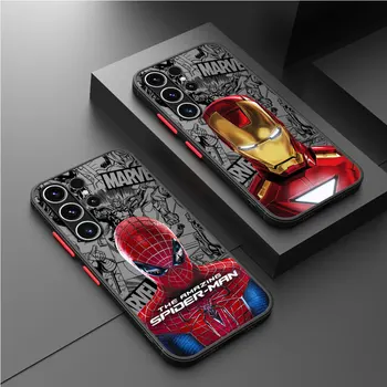 Marvel Avengers Spiderman Ironman Ohišje za Samsung Galaxy S10 S20 FE S23 Ultra S10 Lite S9 S21 Plus S22 5G Luksuzni TPU Pokrov