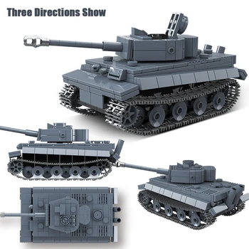 WW2 Klasike Skladbo Tank Panzerkampfwagen VI Ausf. E Tiger I Gradnik Kit Vojaške Model Opeke Otrok Igrače, Darila, Zbiranje