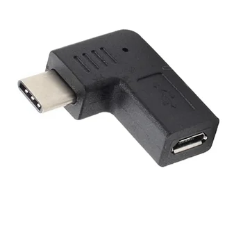 Micro USB adapter, ženski moški C-tip, za 90 stopinj, da ženski USB pretvornik, mobilne sinhronizacija podatkov obremenitev