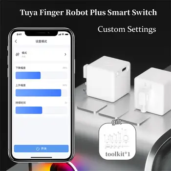 Tuya Prst Robot Plus Smart Stikalo Gumb Potiskalo Smart Življenje Doodle Očesa Prst Robot Z Baterijo Za Ponovno Polnjenje Potrošnikov