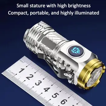 Mini LED Tri očesa Mini Svetilka Močna Luč za Polnjenje Prenosnih Zunanja Razsvetljava Dolgega dosega, ki je Močan Flash Luči