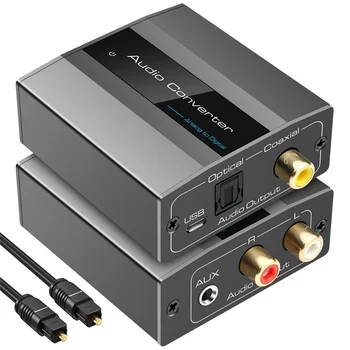 Analogno-Digitalni Pretvornik RCA Optičnim s Optični Kabel Audio Digitalni Toslink in Koaksialni Audio Adapter